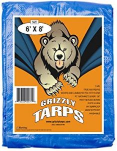 B-Air Grizzly Tight-Weave Tear-Proof Tarp, 6 x 8-Foot
