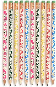 ban.do Pre-Sharpened Floral Print Pencils For Girls, 10-Count