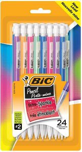BIC Xtra-Sparkle Shimmer Mechanical Pencils For Girls, 24-Count