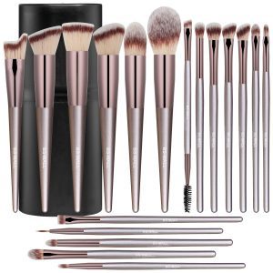 BS-MALL Nylon Bristles Makeup Brush Set, 18-Piece