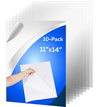 CALPALMY 11 X 14-Inch PET Clear Glass Sheet, 10-Pack