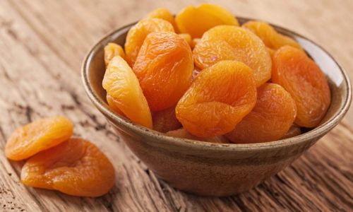 Dried apricots in a bowl