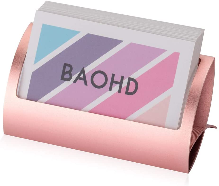 ‎BAOHD Matte Finish Aluminum Business Card Holder For Desk