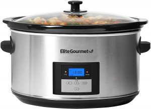 Elite Gourmet MST-900D Programmable Easy Clean Slow Cooker, 8.5-Quart