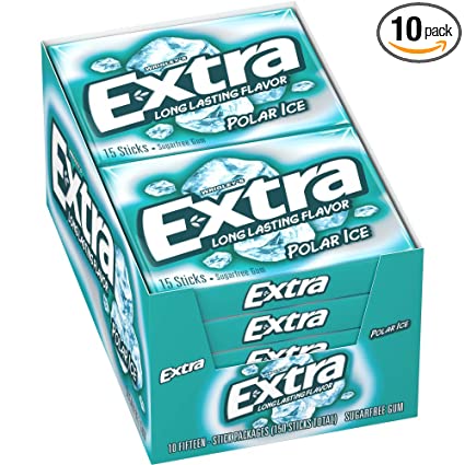 Extra Polar Ice Mint Bulk Chewing & Bubble Gum, 150-Pack