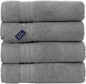 Hammam Linen Lightweight Eco-Friendly Bath Towels, 4-Piece