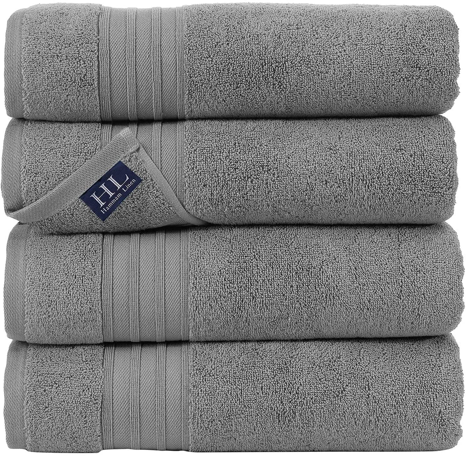 Hammam Linen Lightweight Eco-Friendly Bath Towels, 4-Piece