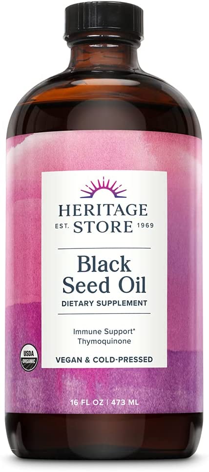 Heritage Store Liquid Immune Supporting Black Seed Oil