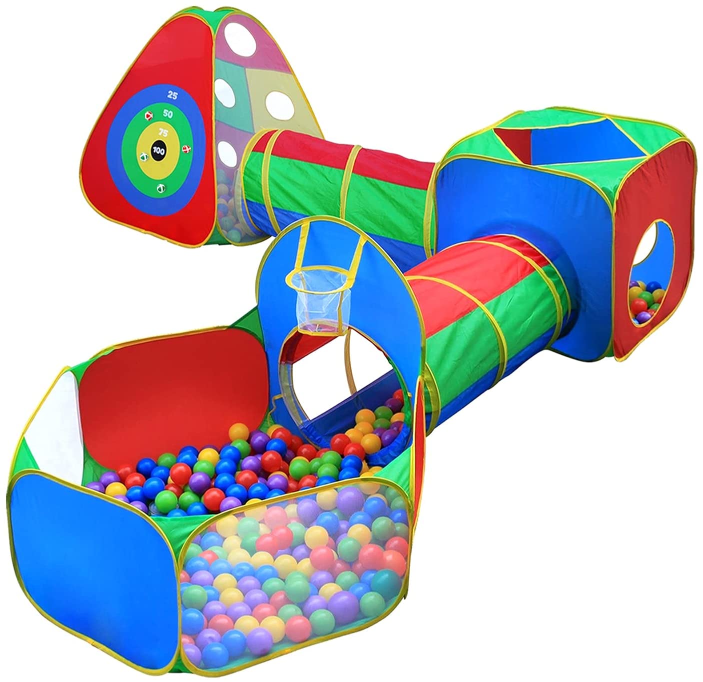 Hide N Side Ball Pit Tents & Mesh Tunnels Set For Children, 5-Piece