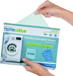 Homevative Biodegradable Packaging Laundry Detergent Travel Sheets, 30-Count