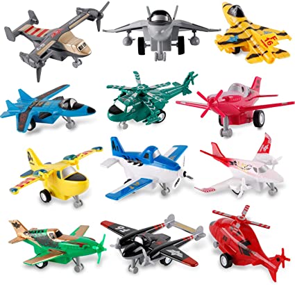 Liberty Imports Aircraft Variety Set Plane Toys For Toddlers, 12-Piece