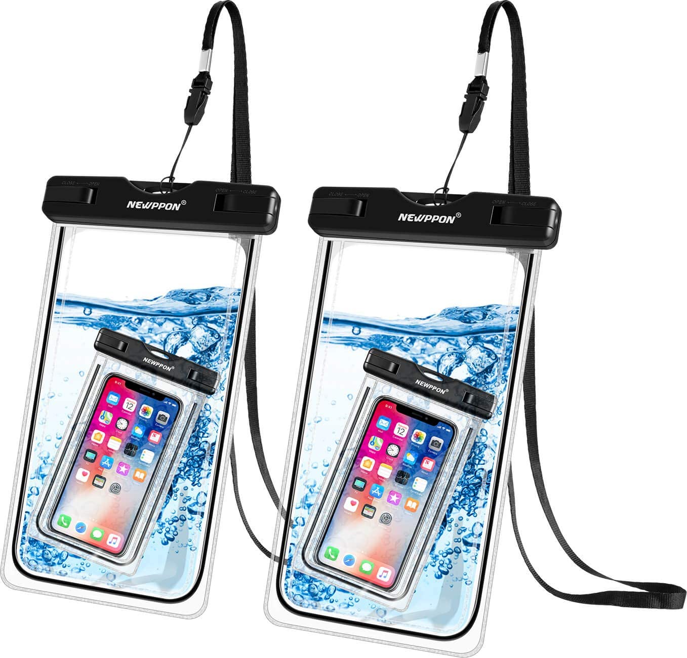 Newppon Water-Immersible Touch-Friendly Pool Phone Holders, 2-Pack