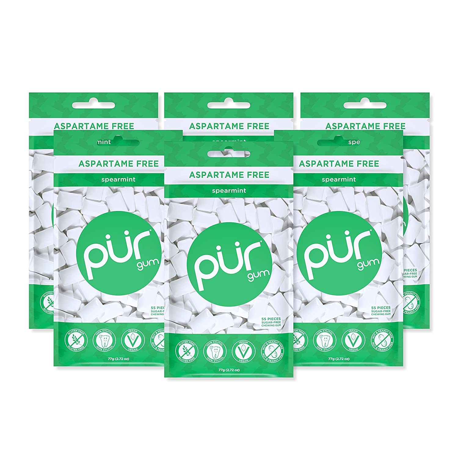 PUR Peanut Free Diabetic-Friendly Chewing & Bubble Gum, 55-Pack