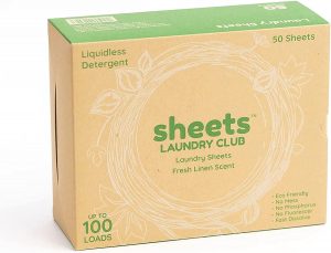 Sheets Laundry Club Hypoallergenic Eco-Friendly Laundry Detergent Travel Sheets, 50-Count