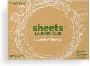 Sheets Laundry Club Hypoallergenic Eco-Friendly Laundry Club Laundry Detergent Travel Sheets, 50-Count