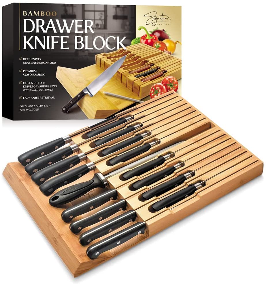 Signature Living Eco-Friendly Drawer Knife Block, 16-Slot
