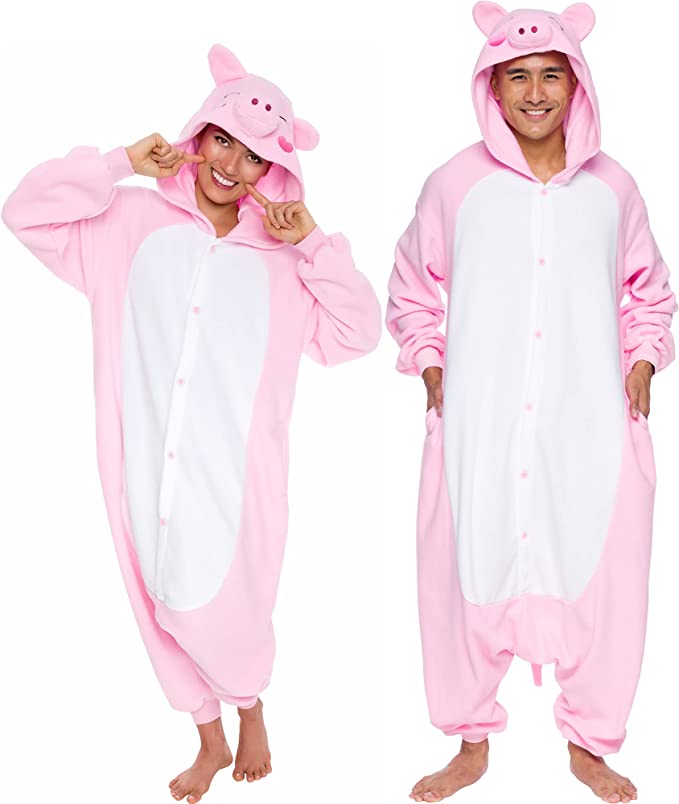 Silver Lilly Side-Seam Pockets Loose Fit Adult Pig Costume
