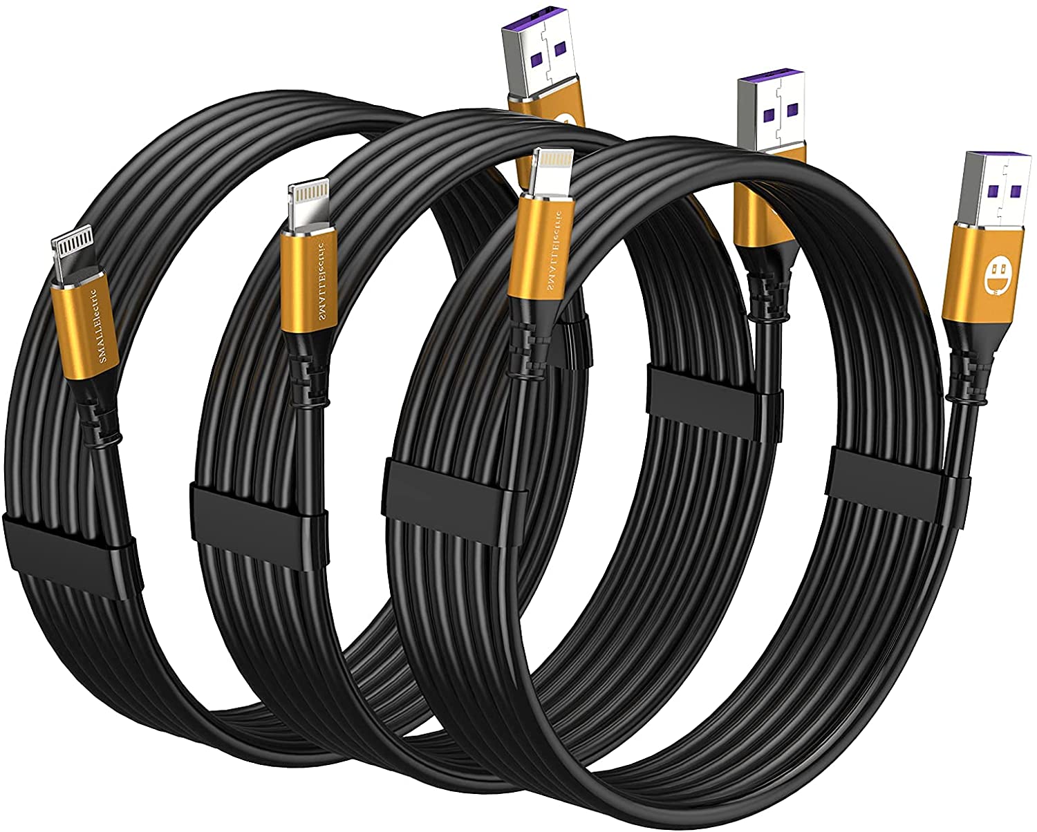 SMALLElectric Gold Alloy Lightning Cable, 3-Pack