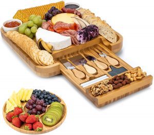 SMIRLY Wood Single Drawer Cheese Board