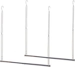 STORAGE MANIAC Adjustable Height & Width Closet Hanger Rod, 2-Pack