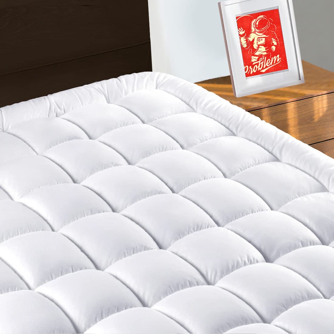 Quilted MATTRESS PROTECTOR 12 inch Depth MATTRESS Cover Topper Polyester Filled 