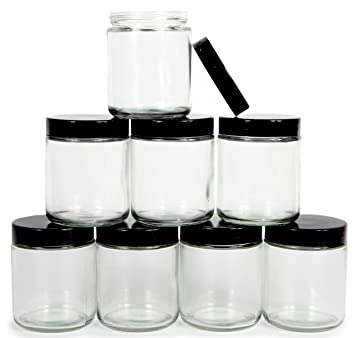 Vivaplex Inner-Lined 8-Ounce Glass Jars With Lids, 8-Pack