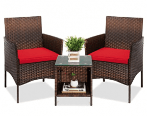 Best Choice Products All-Weather Wicker 3-Piece Patio Set