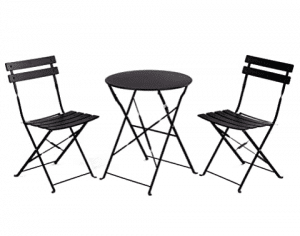 Grand Patio Folding Rust-Resistant Steel Chairs & Bistro Table 3-Piece Patio Set