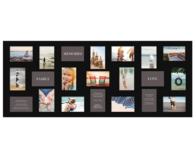 Gallery Solutions Solid Wood & Lightweight Plexiglass Wall Mounting Collage Picture Frames
