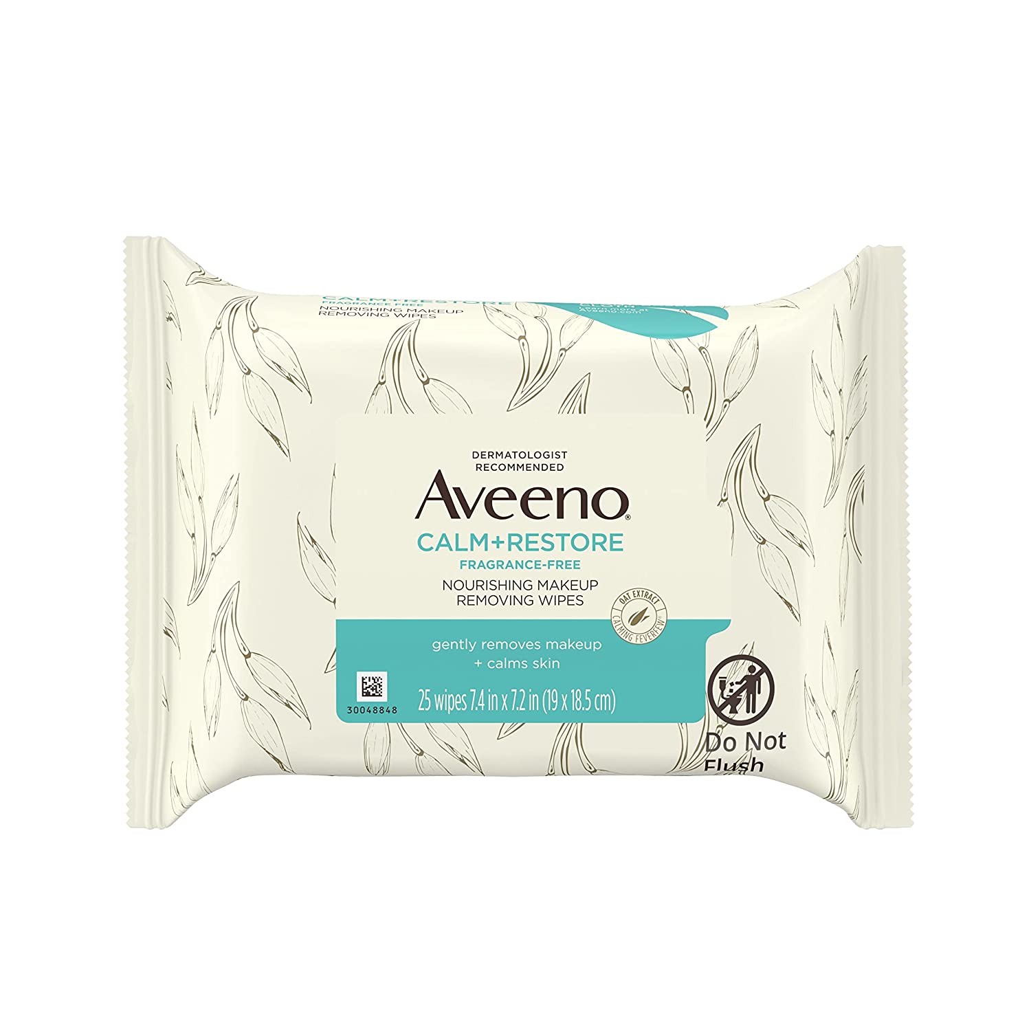 Aveeno Dry Skin Soothing Face Wipes, 25-Count