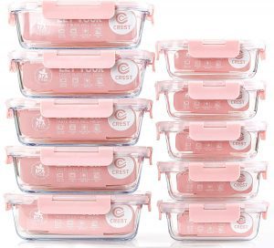 C CREST BPA-Free Eco-Friendly Meal Prep Containers, 10-Pack