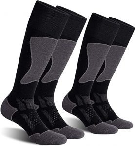 CelerSport Moisture Wicking Men’s Ski Socks, 2-Pack