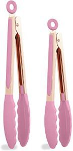 COOK WITH COLOR Fold & Lock Slilcone Tip Tongs, 2-Pack