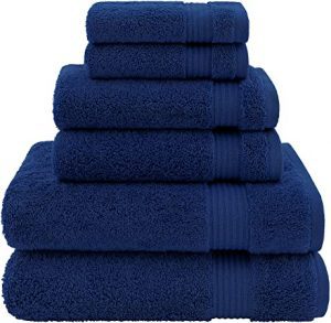 Cotton Paradise Turkish Cotton Blue Bath Towels, 6-Piece