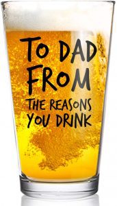 DU VINO Dishwasher Safe To Dad Funny Beer Glass