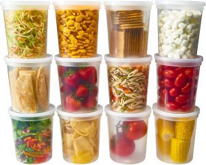 DuraHome Microwaveable Clear Plastic Soup Containers With Lids, 24-Piece