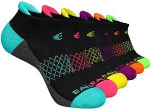 Eallco Women’s Cushioned Ankle Running Socks, 6-Pack
