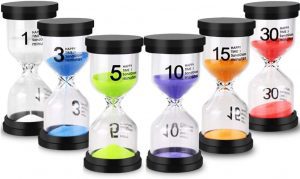 EMDMAK Numbered & Color-Coded Mulit-Duration Hourglass Timer Set, 6-Piece