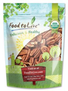 Food to Live Organic Raw Unsalted Pecan Halves, 1.5 Pounds
