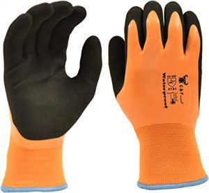 G & F Products Acrylic Terry & Nylon Men’s Waterproof Gloves