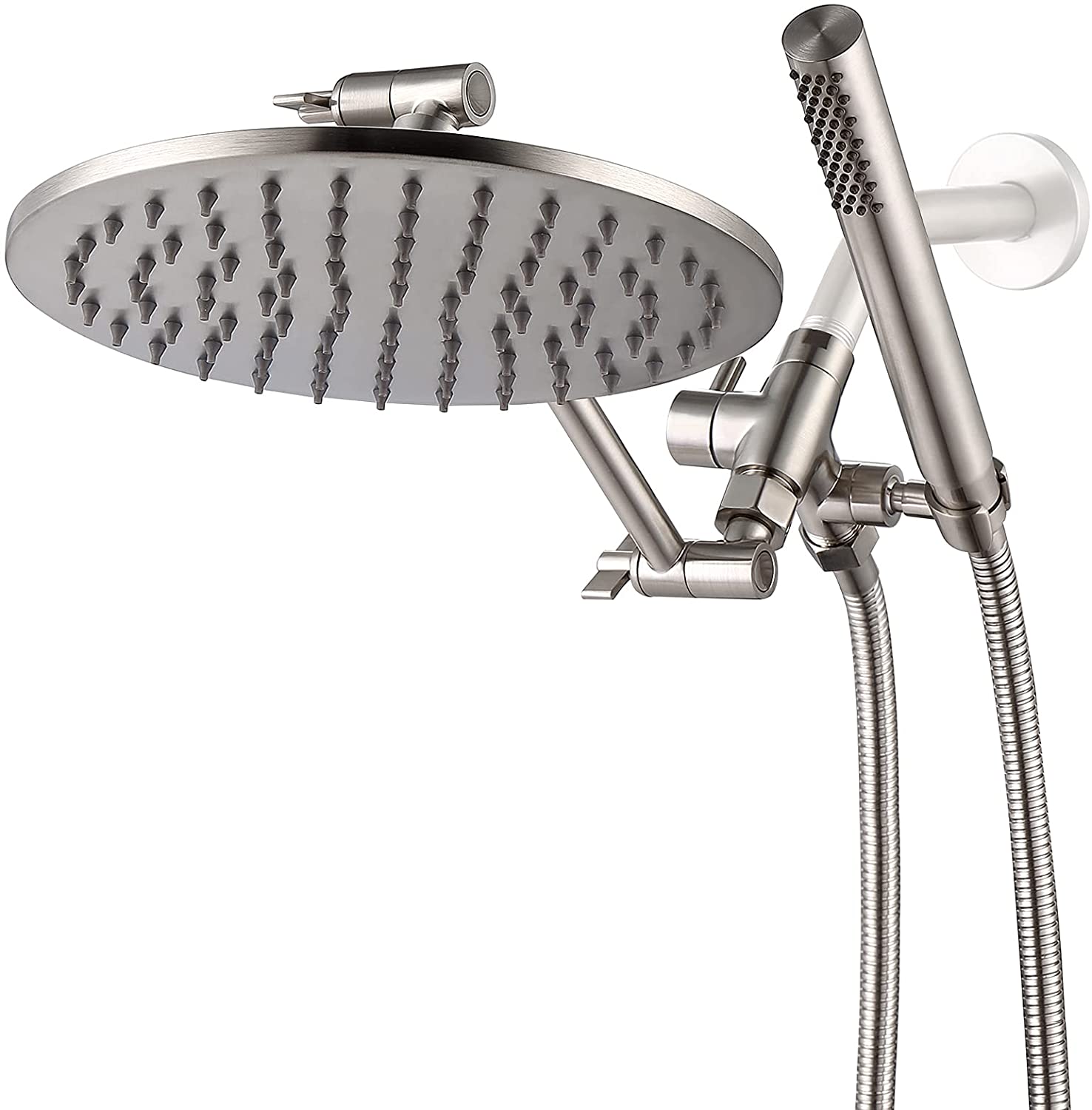 G-Promise All Metal Rotatable Brushed Nickel Shower Head With Handheld Sprayer