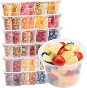 Glotoch Express BPA-Free Plastic Soup Containers With Lids, 24-Piece