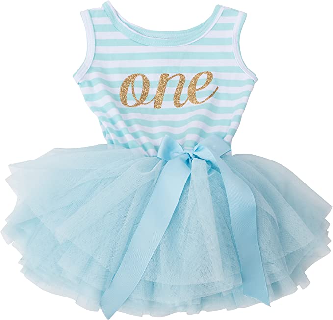 Grace & Lucille Poly-Cotton Blend Sleeveless Dress Girls’ First Birthday Outfit