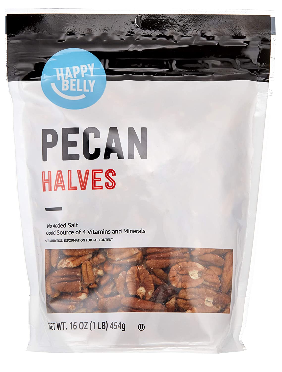 Happy Belly No Preservatives Vegan Pecan Halves, 1-Pound