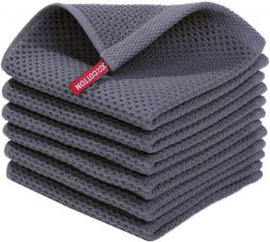 Homaxy Easy Clean Breathable Kitchen Towels, 6-Pack