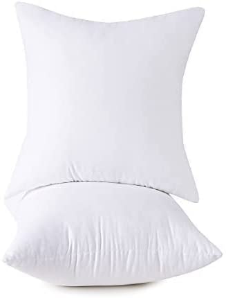 HOMESJUN Double Layered Cotton Cover Throw Pillows 18×18-Inch, 2-Pack
