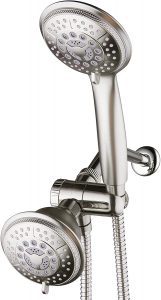 Hydroluxe 24 Flow Patterns Brushed Nickel Shower Head With Handheld Sprayer