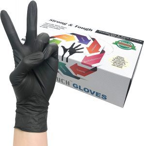Infi-Touch Micro-Textured Black Disposable Gloves, 100-Count