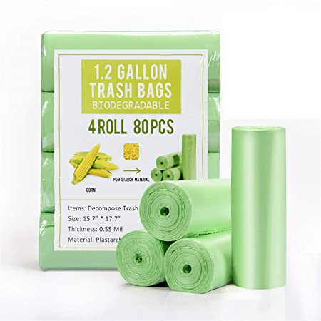 Jaoul 1.2-Gallon Compostable Mini Trash Can Liner, 80-Count