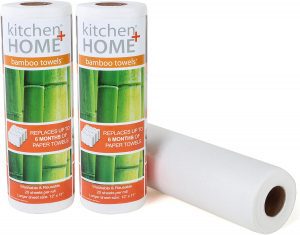 Kitchen + Home Washable Reusable Bamboo Paper Towels, 2-Pack
